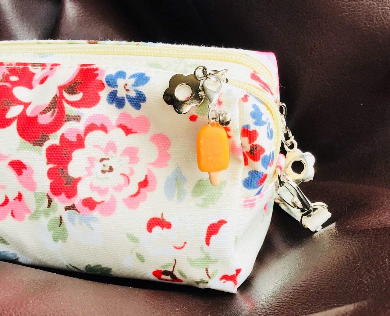 Mini Orange Popsicle Bag Charm, polymer clay charm, miniature food charm, planner charm, miniature orange popsicle charm