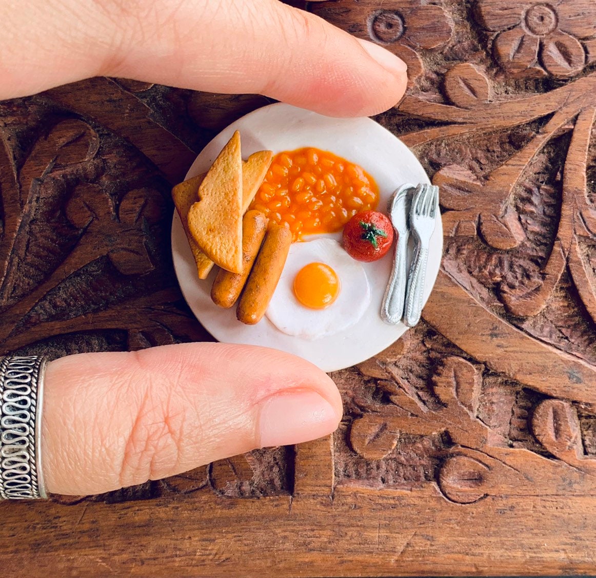 Miniature Breakfast Fridge Magnet, Dollhouse food, 1:12 Scale