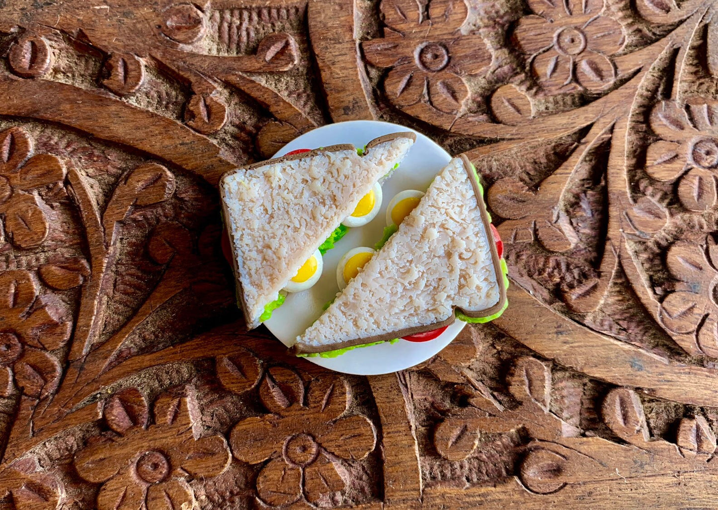 Miniature Egg Sandwich, Food Magnet, Refrigerator Magnet, Kitchen Magnet, Small Food Magnet, Cute Clay Magnet