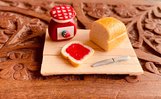 Miniature Bread & Jam, Refrigerator Magnet, Kitchen Magnet, Small Food Magnet, Cute Clay Magnet