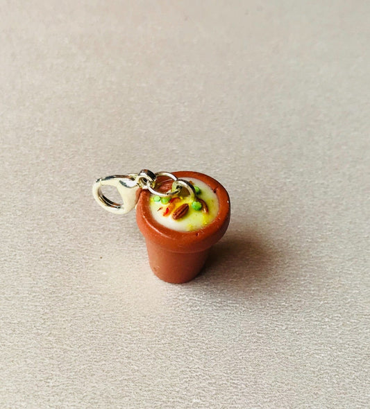 Indian Food Miniature Charm, Miniature Sweet Lassi Charm, Miniature Indian Drink Charm