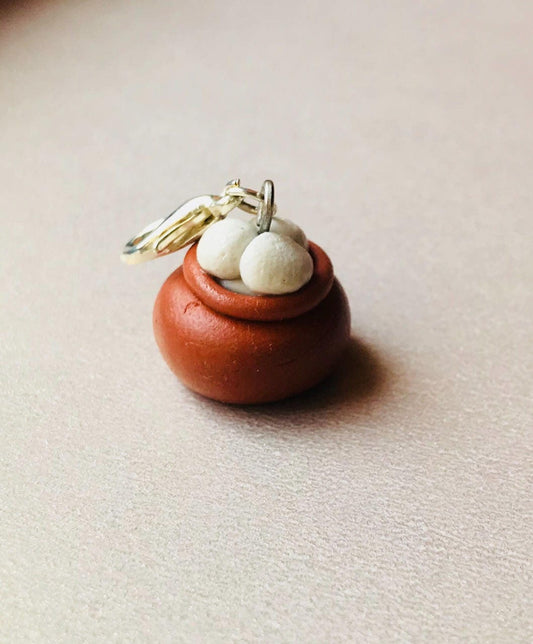 Indian Food Miniature Charm, Miniature Rasgulla Charm, Miniature Indian Dessert Charm