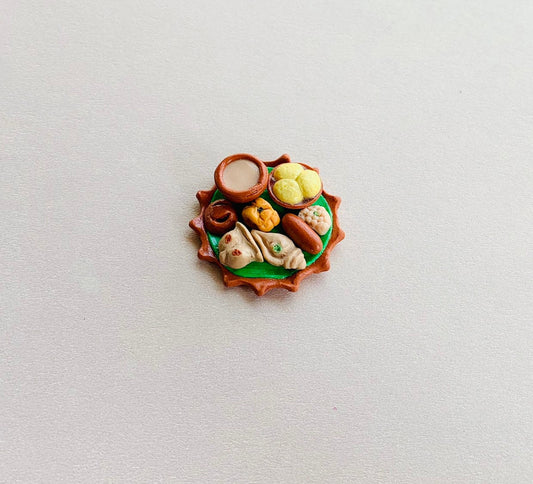 Indian Food Miniature Fridge Magnet, Dollhouse food, Miniature Durga Pujo Mishti, 1:12 Scale