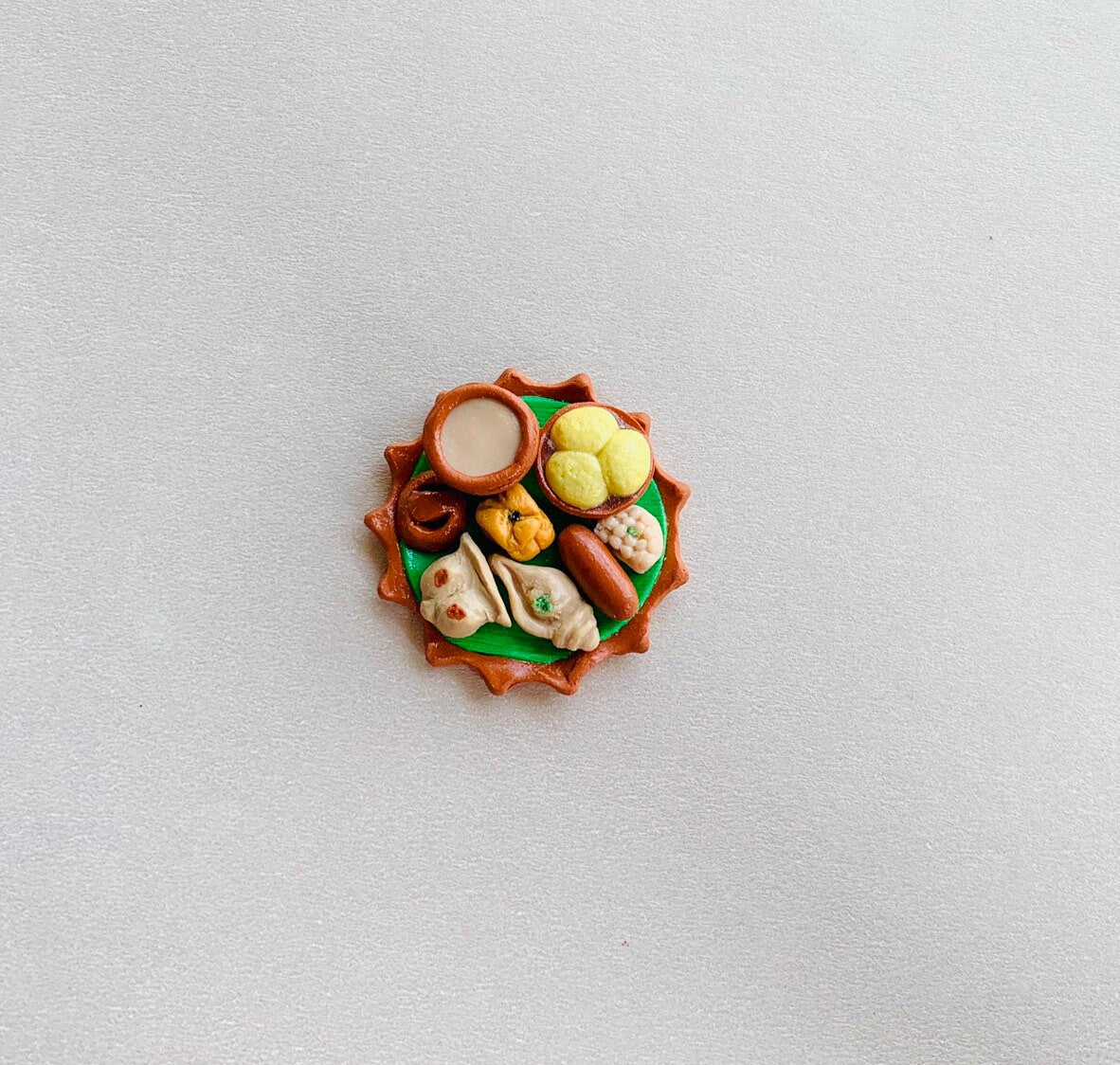 Indian Food Miniature Fridge Magnet, Dollhouse food, Miniature Durga Pujo Mishti, 1:12 Scale