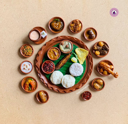 Handmade Miniature Collectibles - Bengali Wedding Collection: Aiburobhat (Bridal Shower) Platter