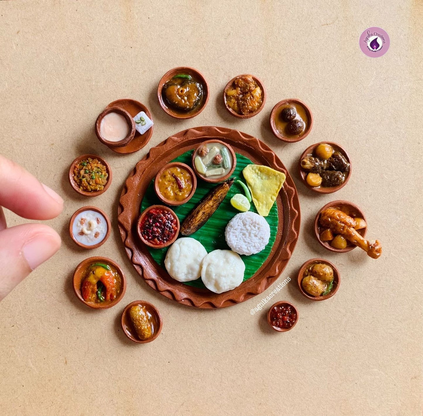 Handmade Miniature Collectibles - Bengali Wedding Collection: Aiburobhat (Bridal Shower) Platter