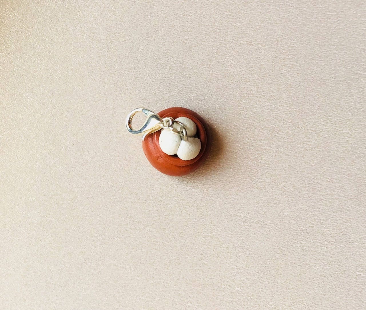 Indian Food Miniature Charm, Miniature Rasgulla Charm, Miniature Indian Dessert Charm
