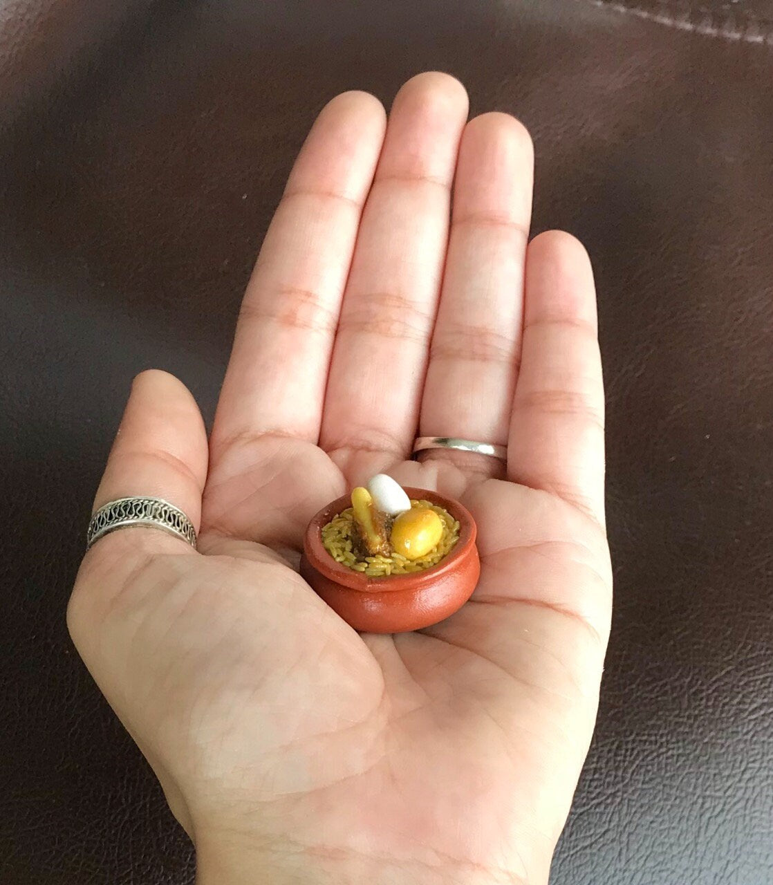 Indian Food Miniature Fridge Magnet, Dollhouse food, Miniature Biriyani, 1:12 Scale