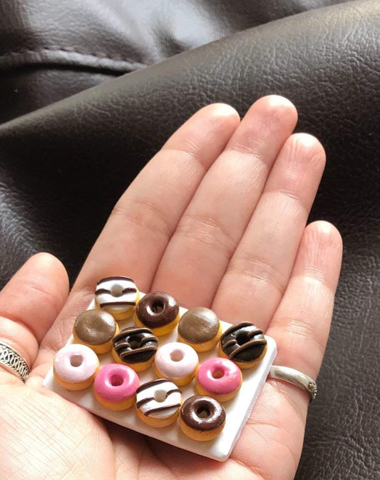 Miniature Assorted Donuts, Refrigerator Magnet, Kitchen Magnet, Small Food Magnet, Cute Clay Magnet