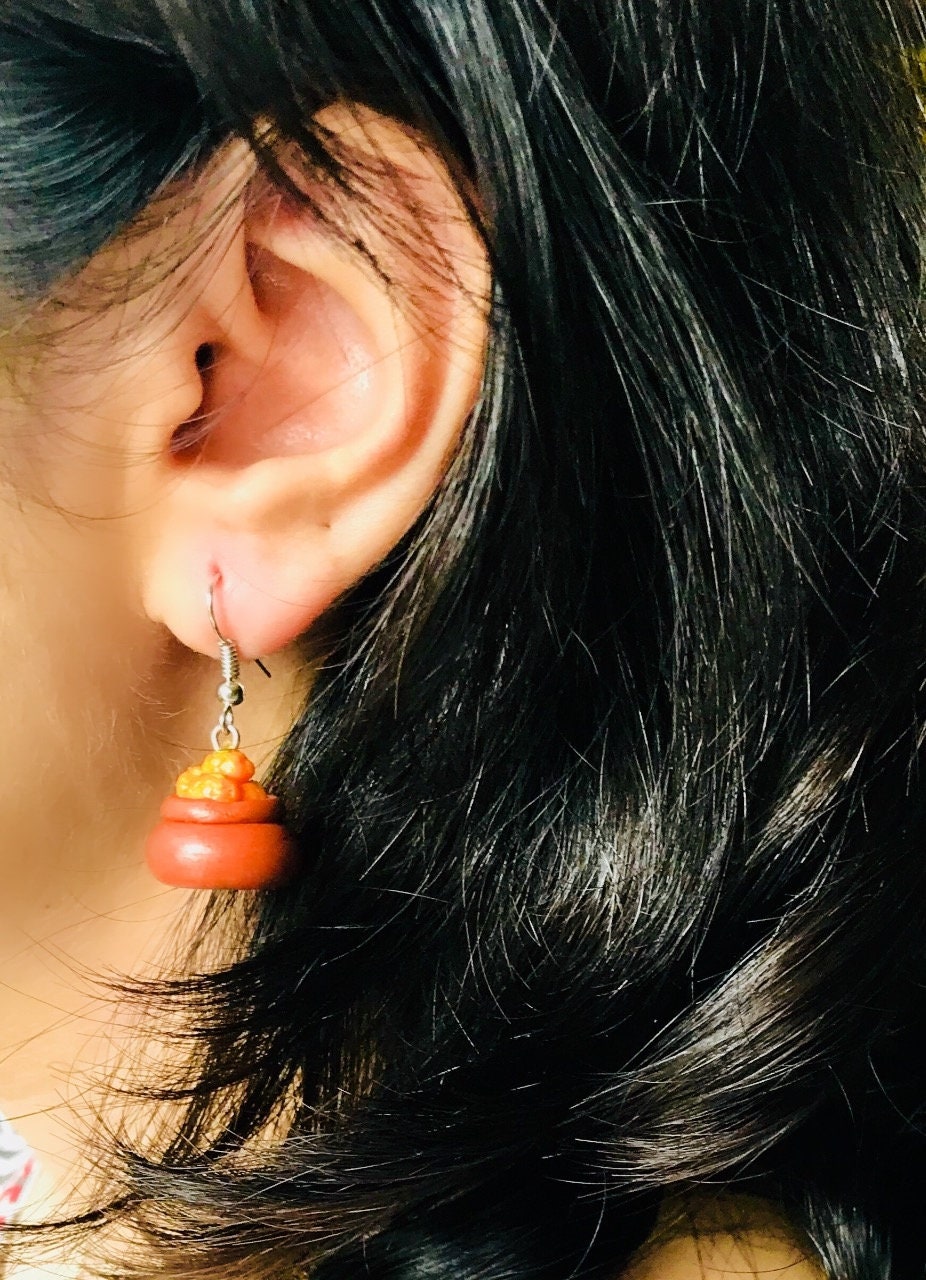 Laddoo in Earthen Pot Earrings, Miniature Food Jewellery, Dessert Earrings, Indian food Earrings, Indian Jewellery, Indian Sweets Earrings
