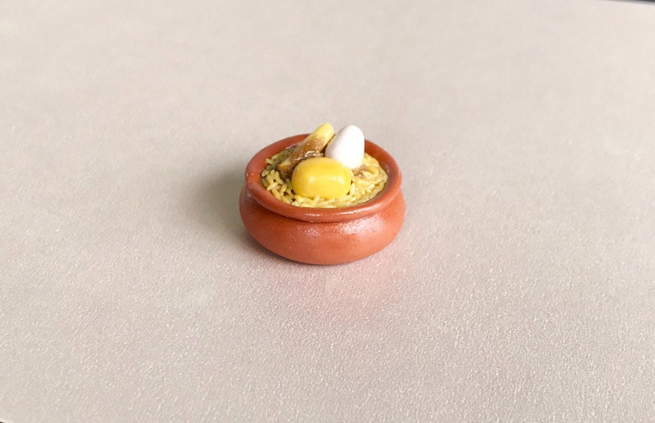 Indian Food Miniature Fridge Magnet, Dollhouse food, Miniature Biriyani, 1:12 Scale