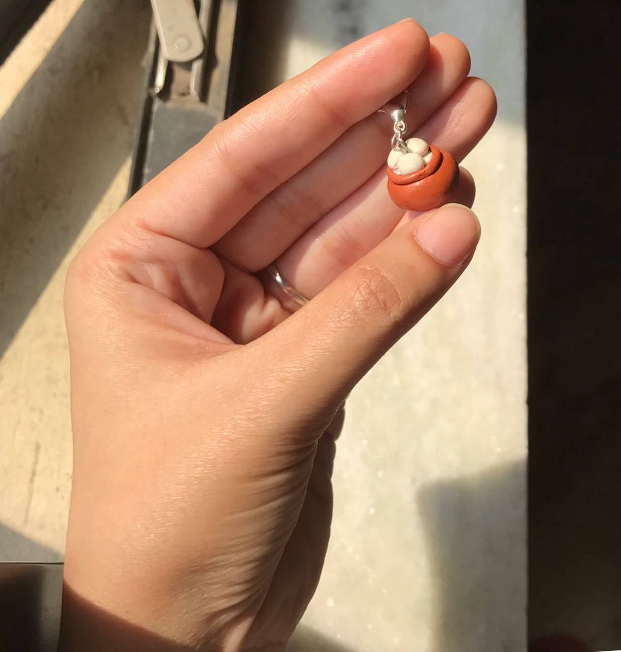 Indian Food Miniature Charm, Miniature Rasgulla Charm, Miniature Indian Dessert Charm