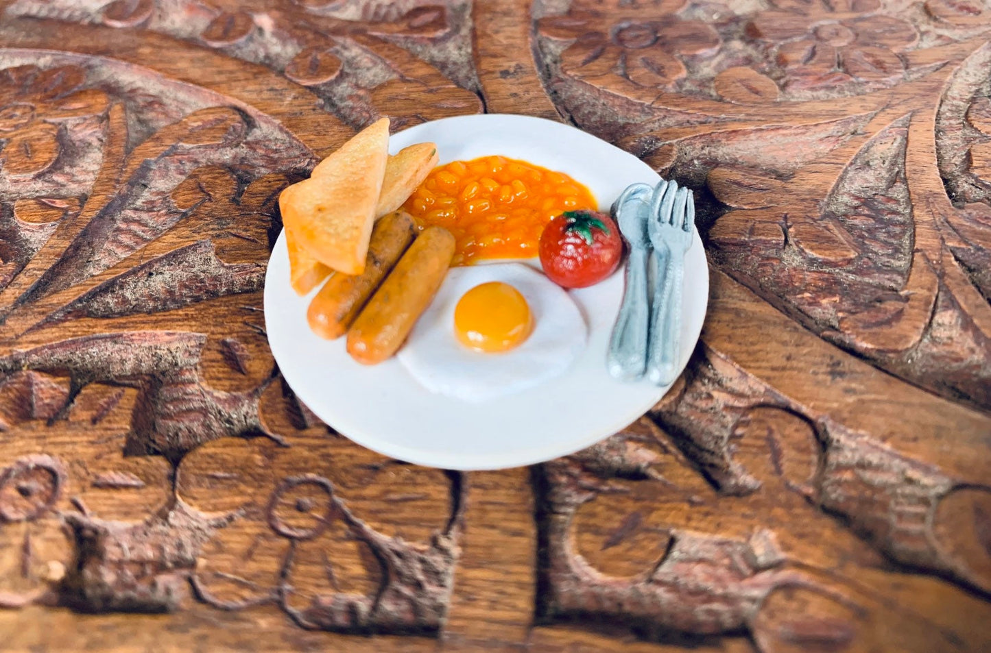 Miniature Breakfast Fridge Magnet, Dollhouse food, 1:12 Scale