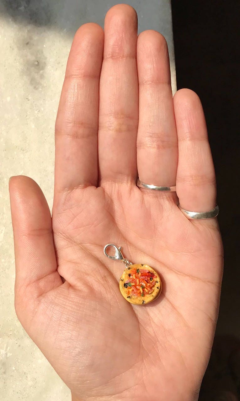 Indian Food Miniature Charm, Miniature Masala Papad Charm, Miniature Food Charm