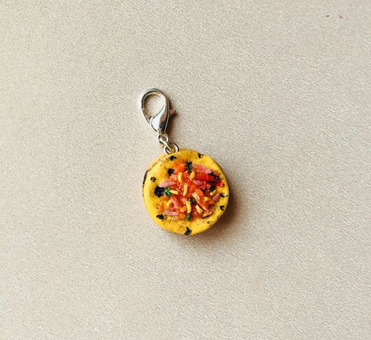 Indian Food Miniature Charm, Miniature Masala Papad Charm, Miniature Food Charm